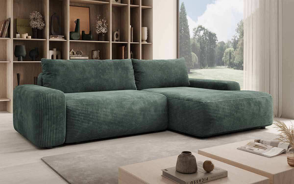Designer-hoekbank Luma met opbergruimte en slaapfunctie