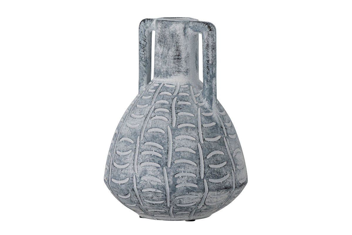 Vaas "Gresto" - grijze keramische vaas met patroon