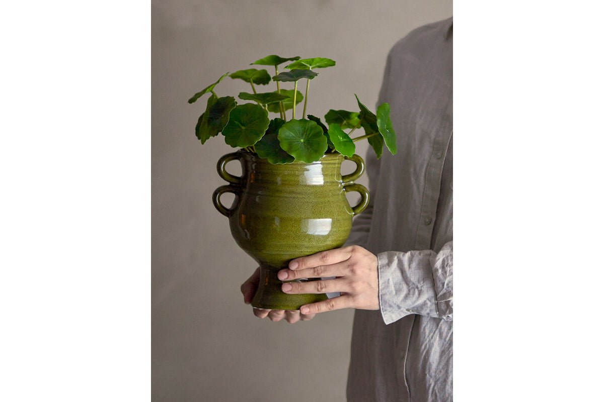 Bloempot „Selari“ – Groene steengoed