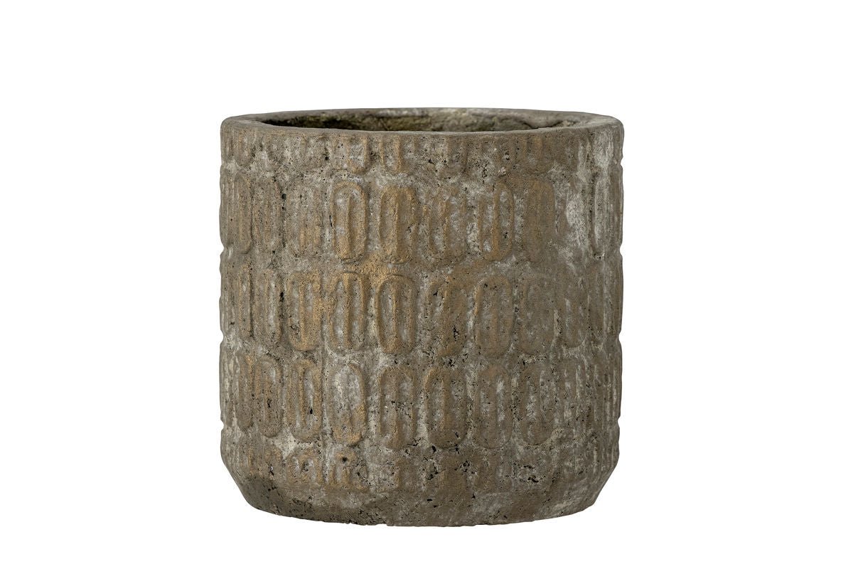 Decoratieve bloempot Arvik – Geperst cementdesign in Grijs