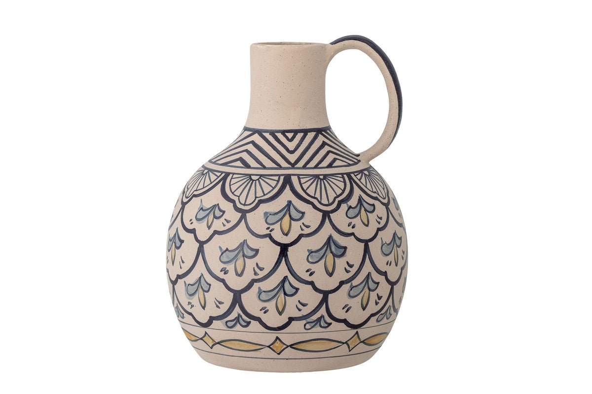 Vaas "Filigrane" - blauwe steengoed vaas