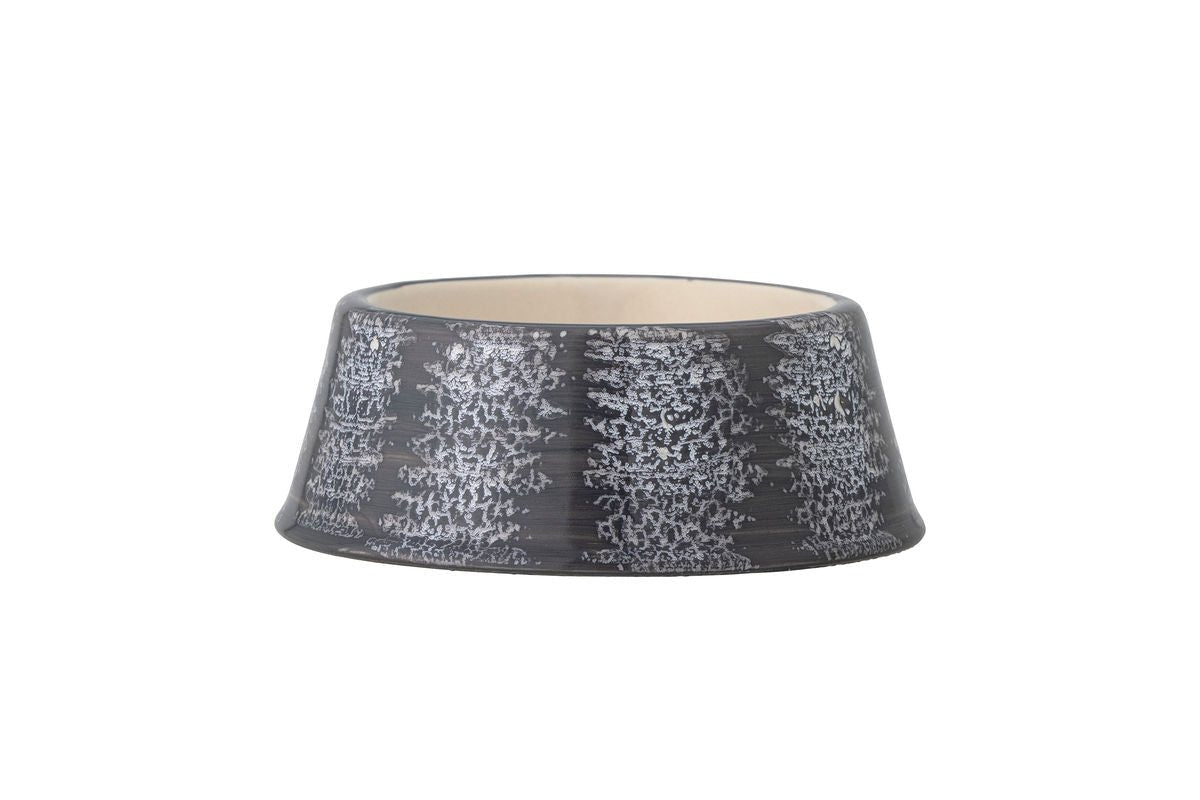 Huisdierschaal Theo – steengoed met reactieve glazuur in Grijs