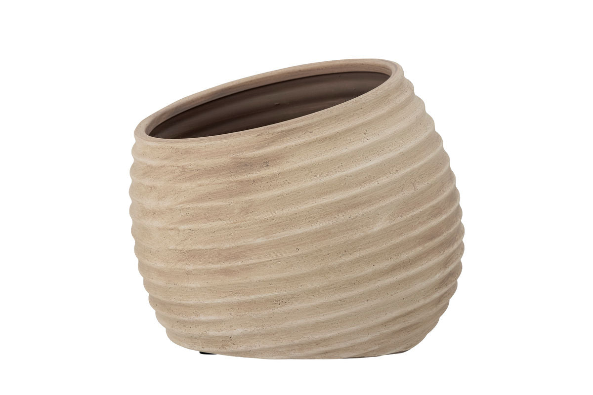 Bloempot Stripsi – lichtbruin terracotta