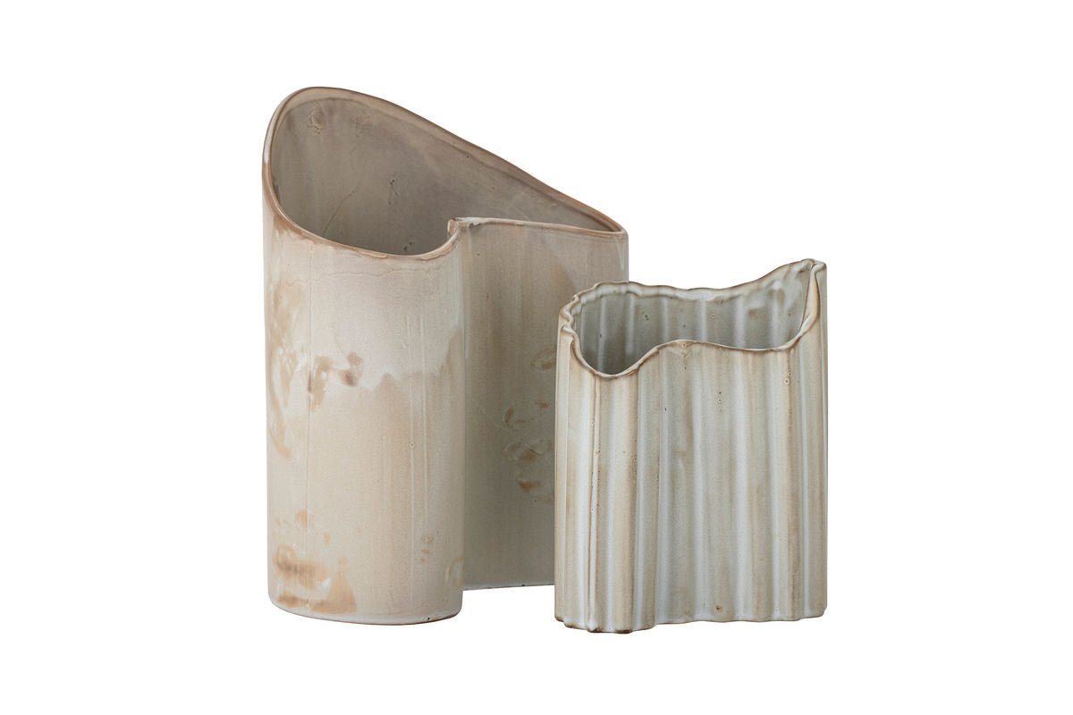 Vaasset „Caloma“ – Bruin steengoed (2-delig)