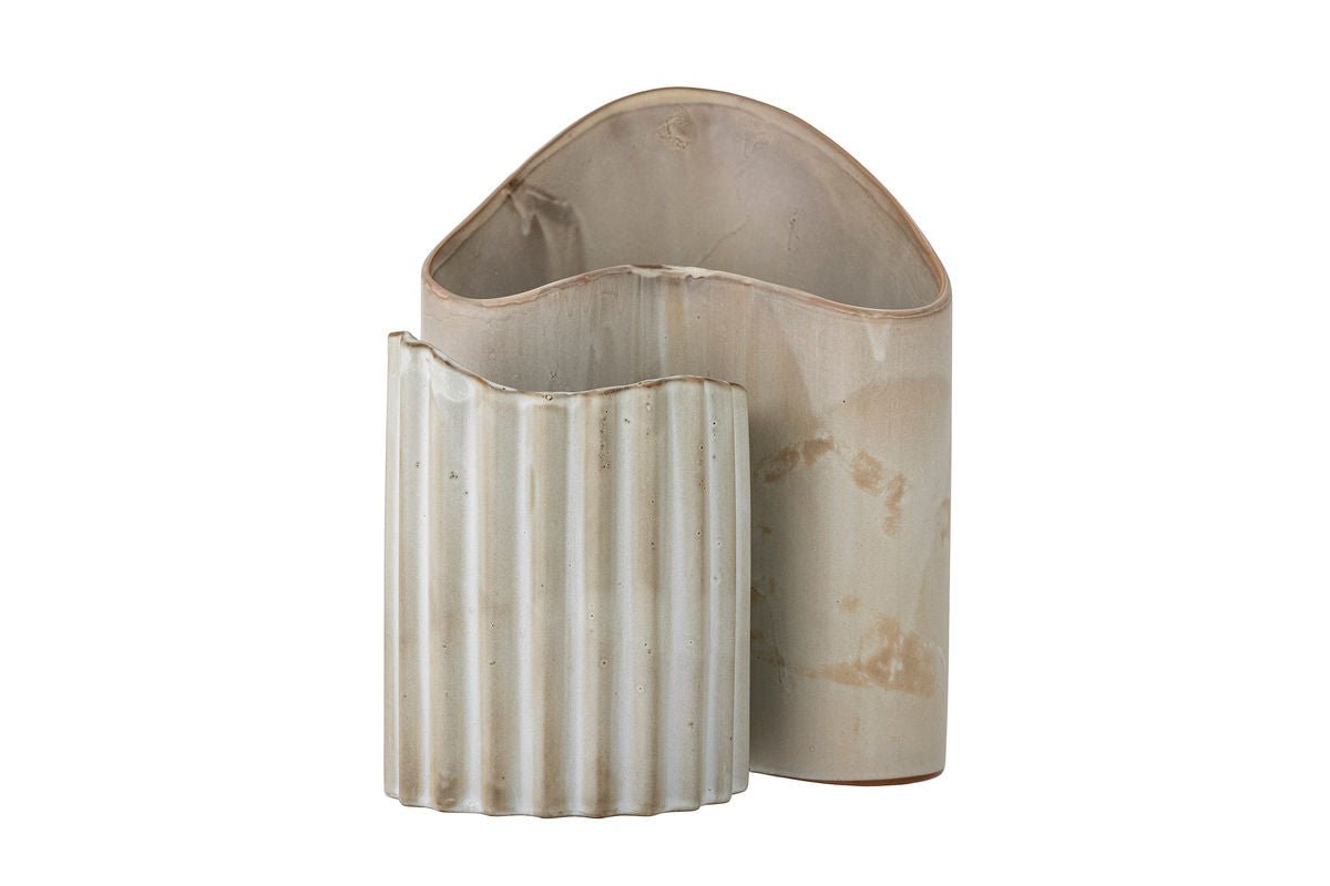 Vaasset „Caloma“ – Bruin steengoed (2-delig)