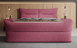 Boxspringbett Elea Leinen-Optik in Bordeaux (Beverly 14) – Milieu frontal