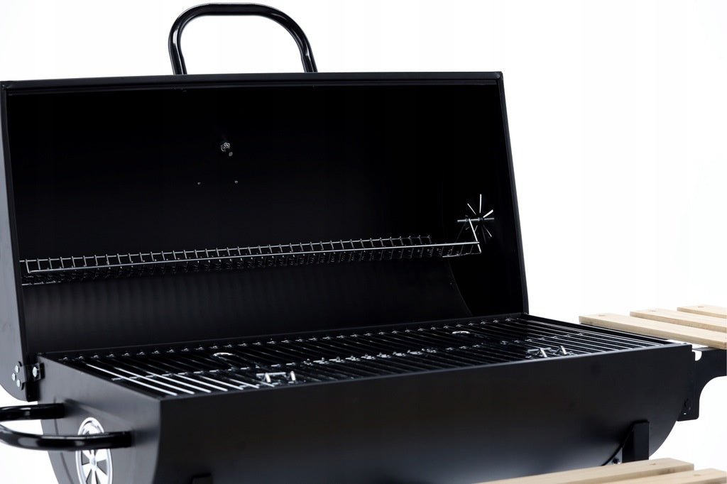 Houtskoolgrill BarrelPro – Grillwagen met deksel, thermometer en opbergruimte