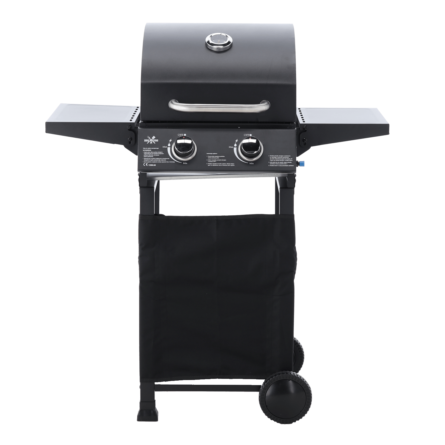 Gasbarbecue BarbecuePro – 2-brander grillwagen met thermometer en opklapbare zijtafels