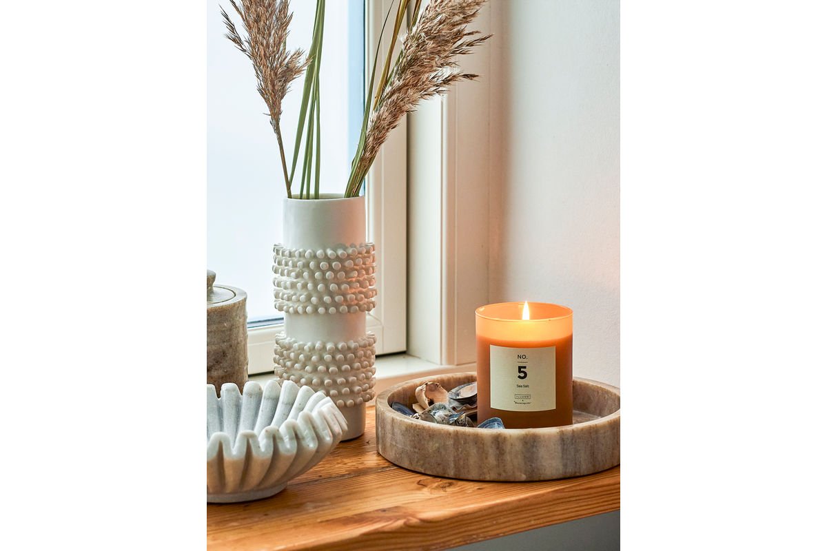 Vaas "Snow" - witte steengoedvaas