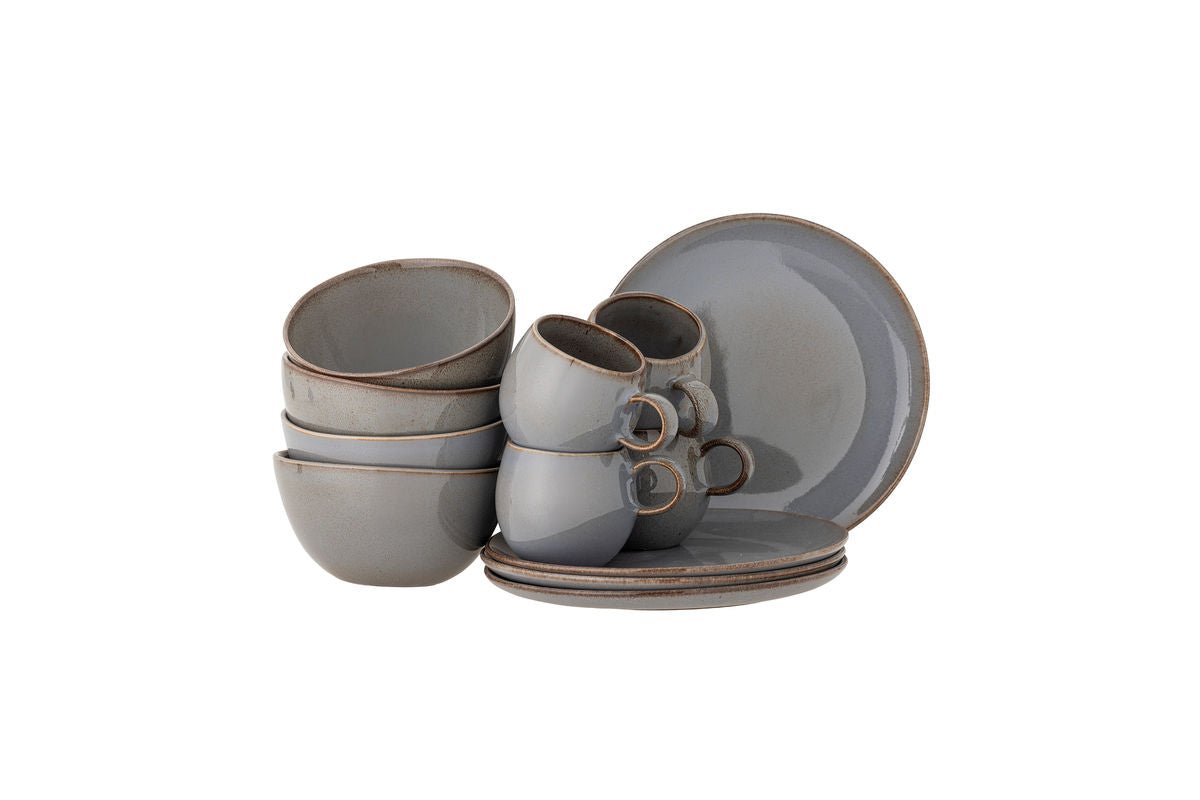 Ontbijtset Elani – Steengoed met handgemaakt karakter (12-delig)