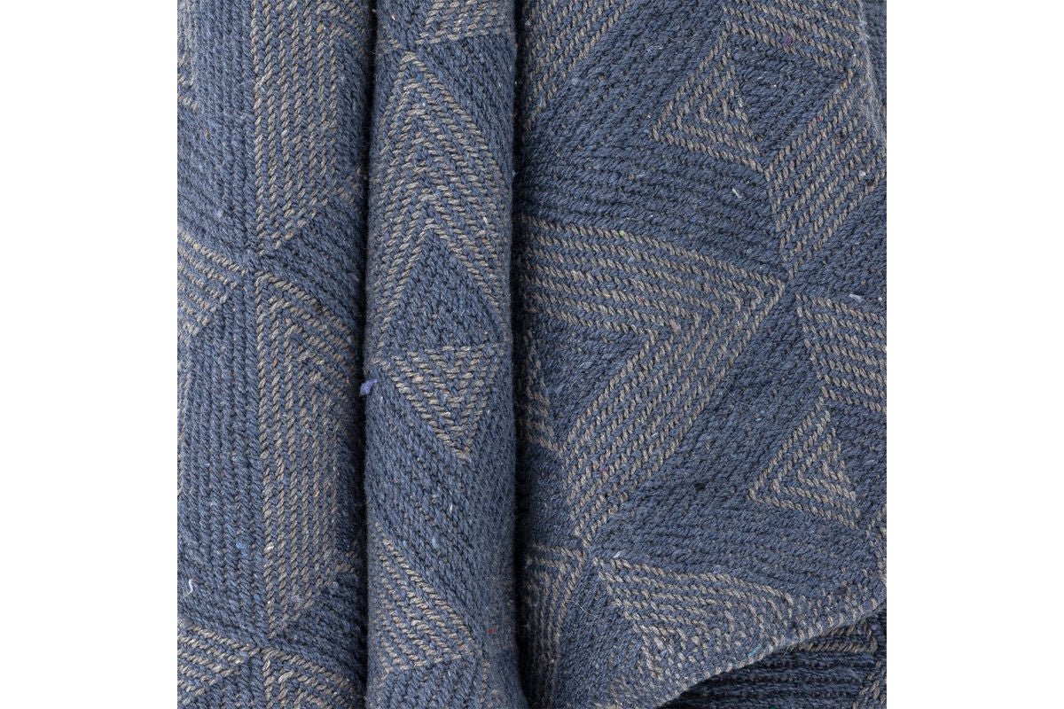 Overgooideken Runa - Blauw, van gerecycled katoen