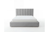 Designer Polsterbett Fano in Samt mit Stauraum – Grau