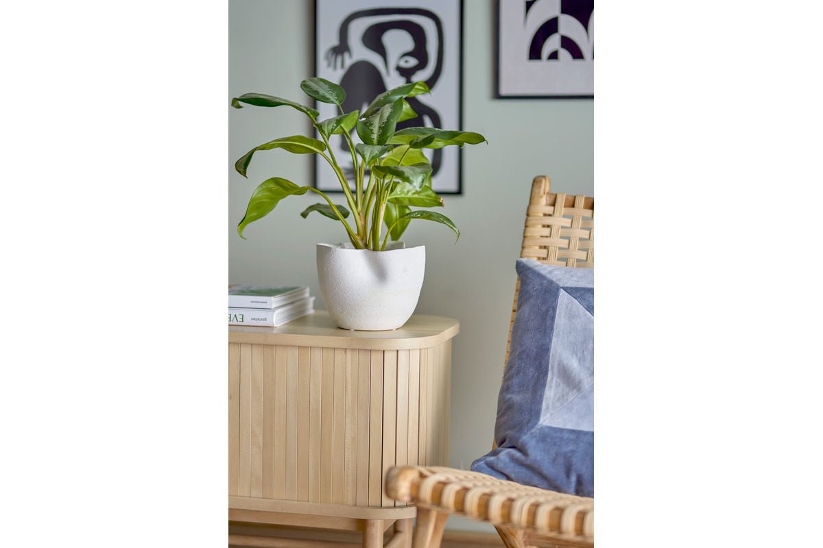 Bloempot Ivalo – Modern design van steengoed in Wit