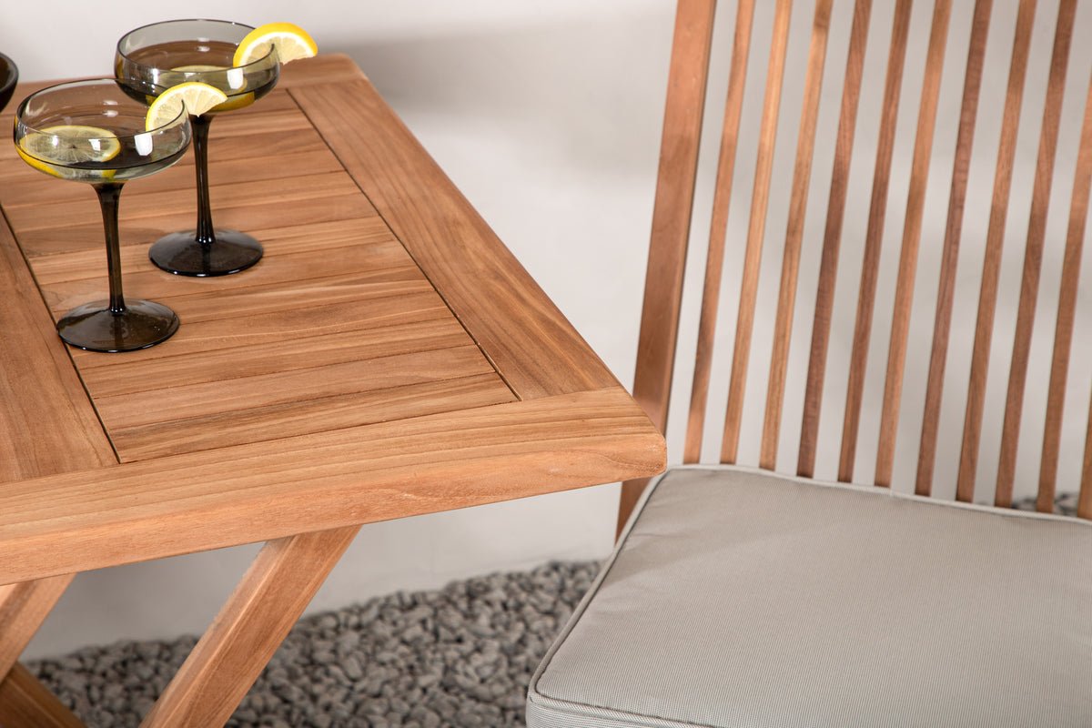 Tuin Cafégroep Raki – 3-delige tuinmeubelset van teakhout