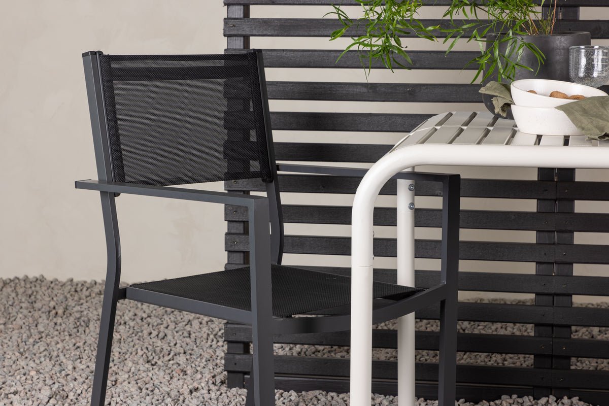 Tuin caféset Florenz – 3-delige tuinmeubelset in Beige/Zwart