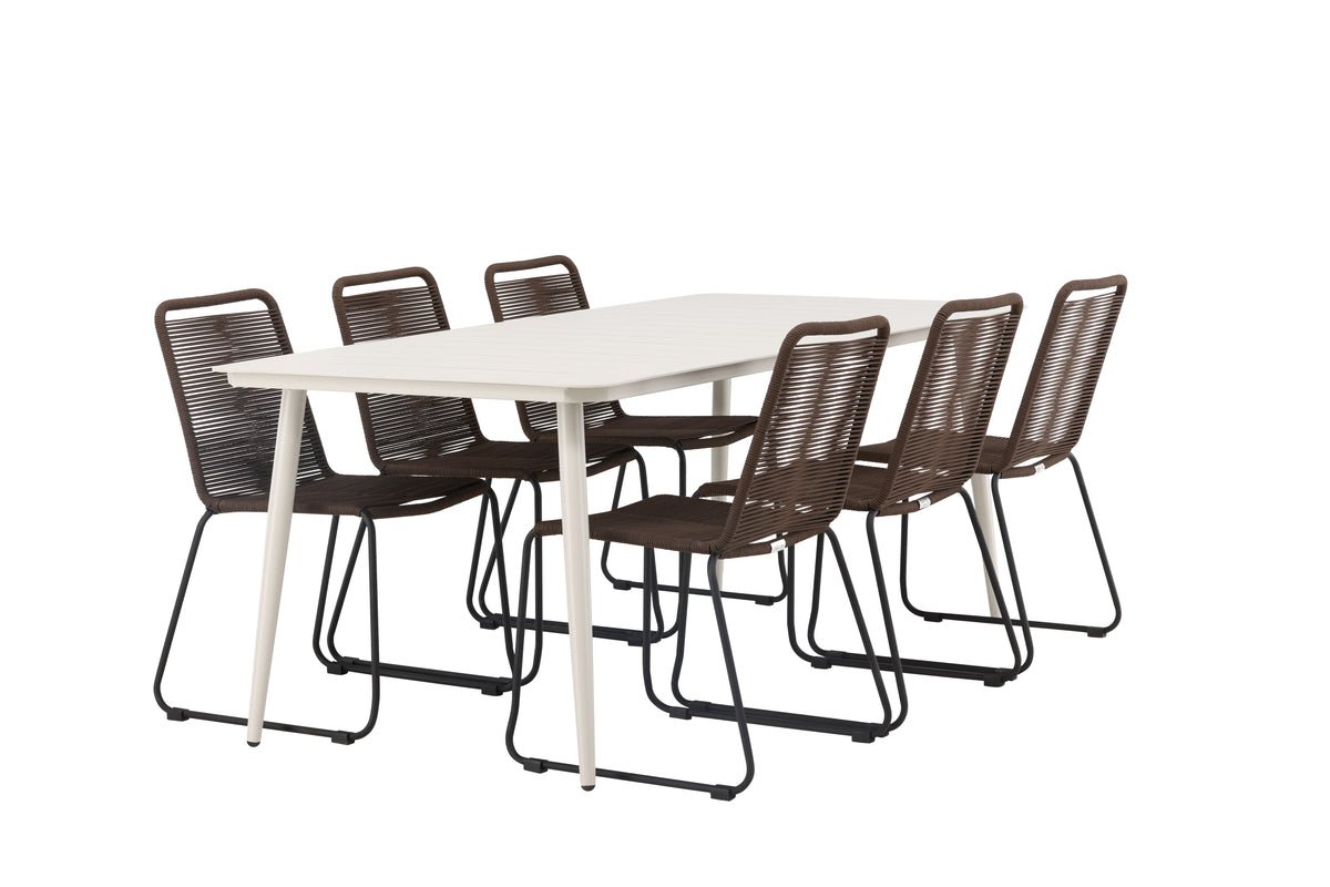 Tuin eethoek Nashville – 7-delige tuinmeubelset voor maximaal 6 personen