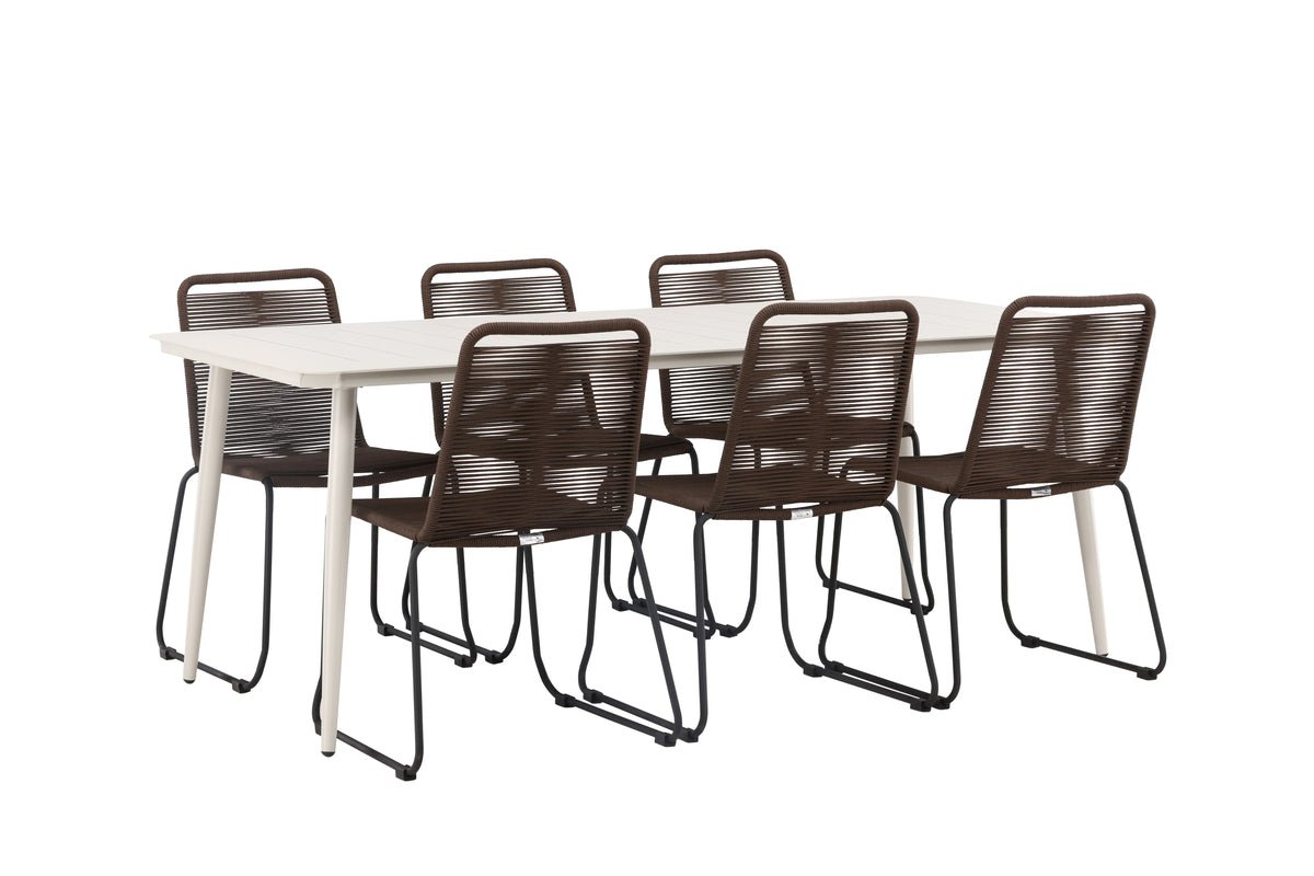 Tuin eethoek Nashville – 7-delige tuinmeubelset voor maximaal 6 personen