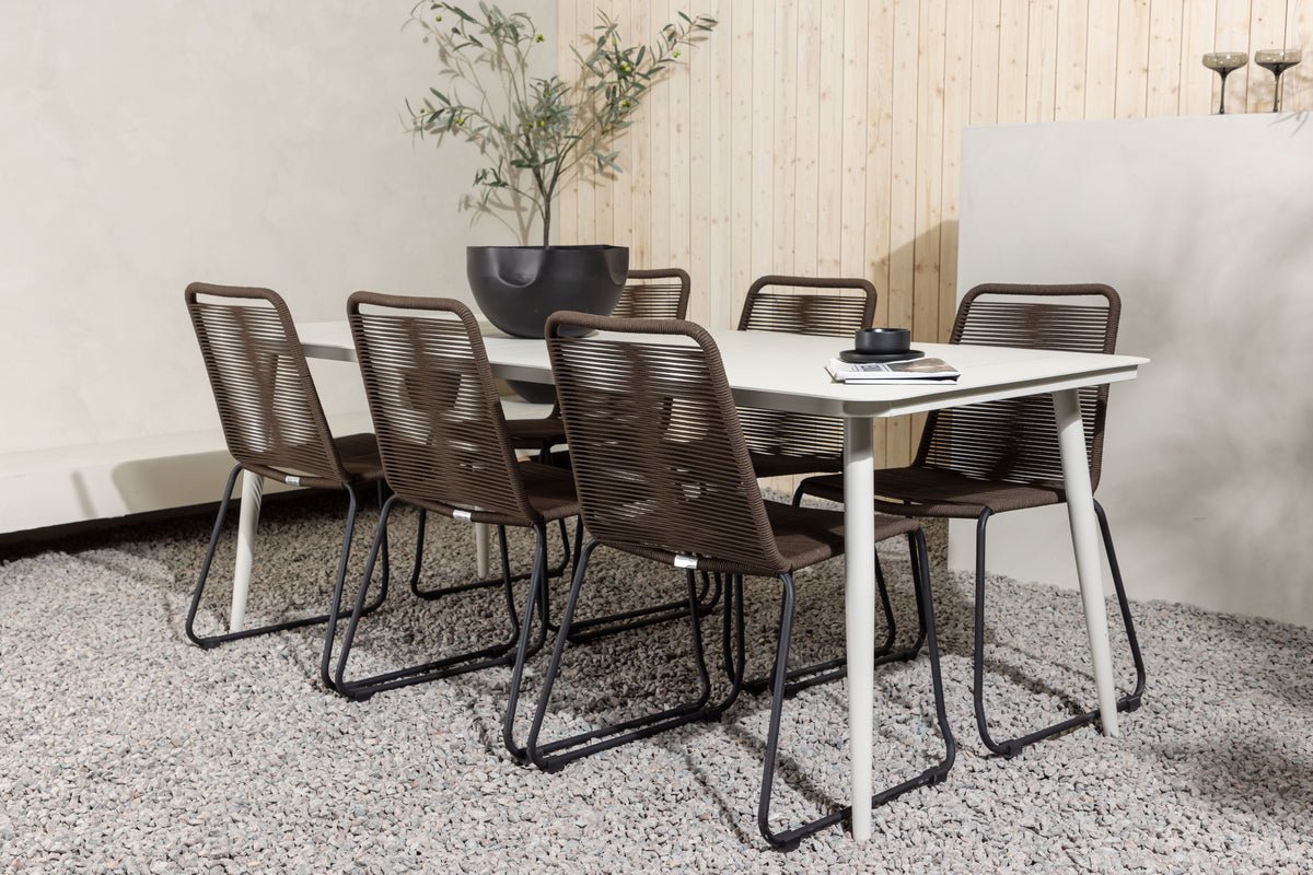 Tuin eethoek Nashville – 7-delige tuinmeubelset voor maximaal 6 personen