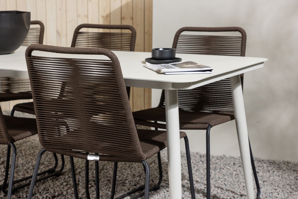 Tuin eethoek Nashville – 7-delige tuinmeubelset voor maximaal 6 personen