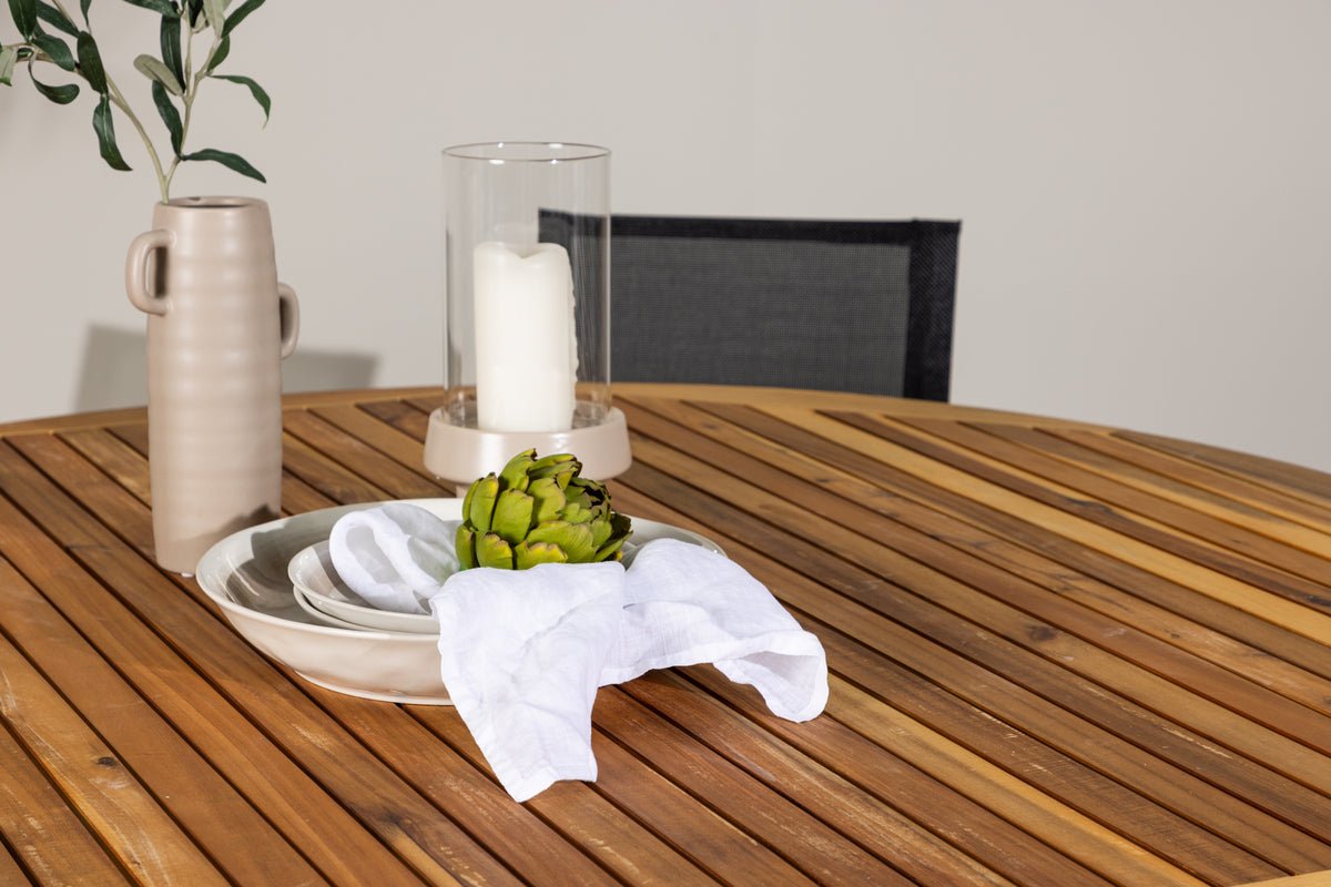 Tuin Eetgroep Flora – 7-delige tuinmeubelset met tafel van acaciahout in natuurlijke look