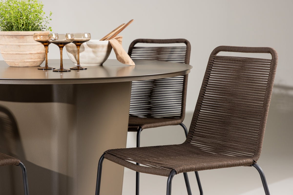 Tuin Eetgroep Santa – 5-delige tuinmeubelset met ronde tafel