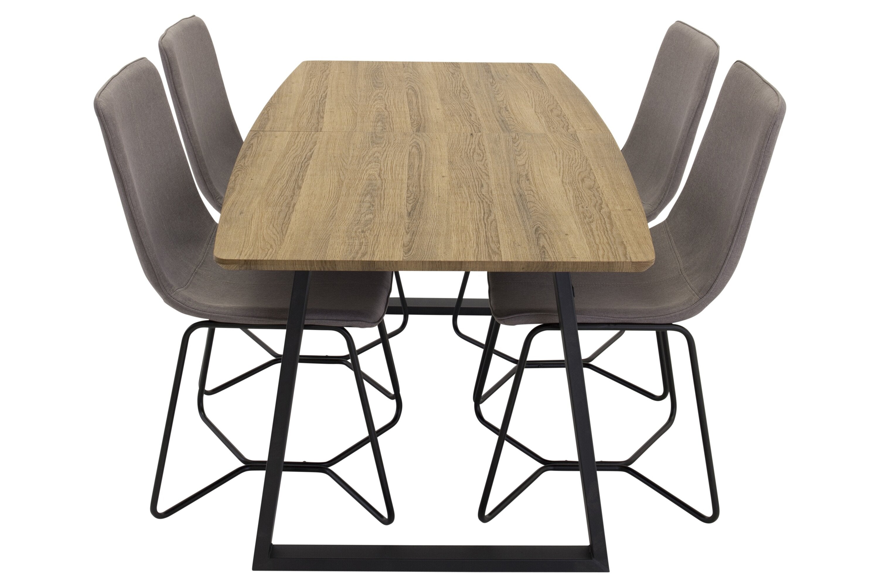 Tuin eethoek Loftia - tafel met houten blad en vier stoelen