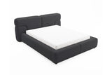 Designer Polsterbett Lovis in Strukturstoff mit Stauraum – Schwarz
