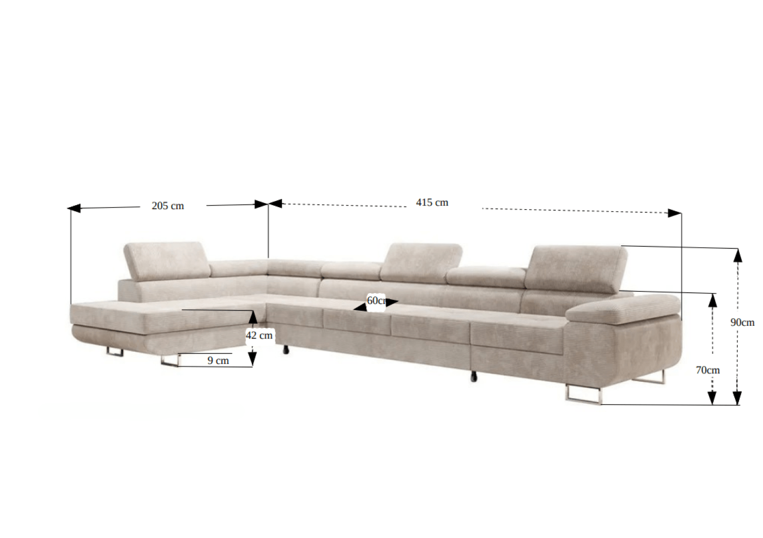 Designerbank Maxi met slaap- en klapfunctie in Fluweel