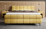 Boxspringbett Milla Cord in Safran (Poso 043) – Milieu frontal