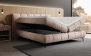 Boxspringbett Milla Cord in Rosé (Poso 052) – Stauraum geöffnet