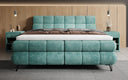 Boxspringbett Milla Cord in Petrol (Poso 125) – Milieu frontal
