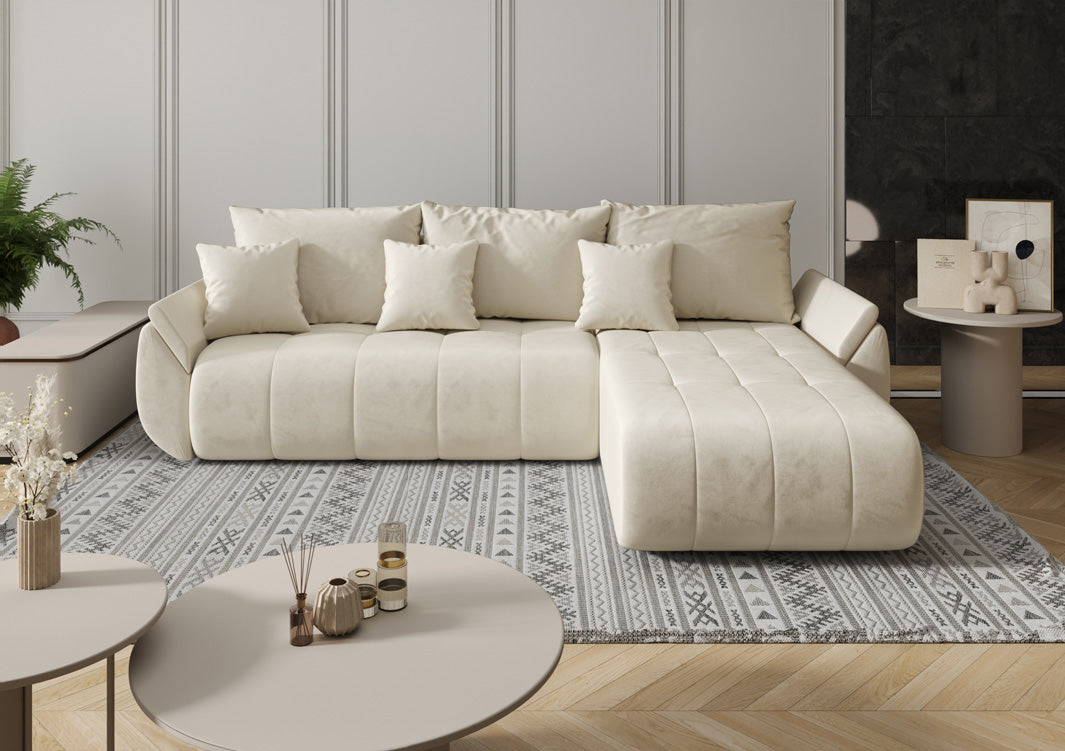 Designbank Lenoa met slaap- en klapfunctie in Fluweel