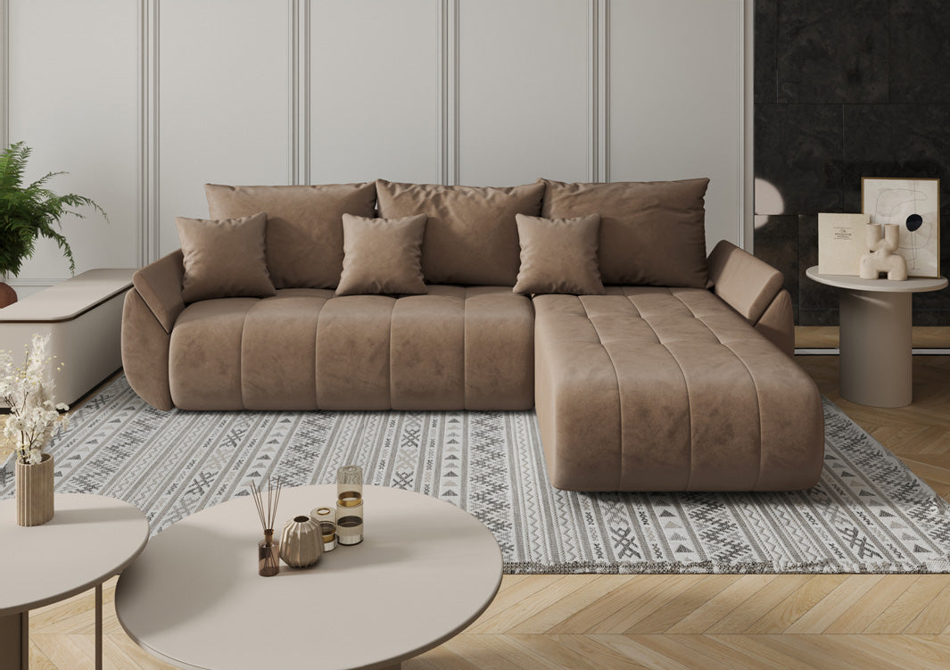 Designbank Lenoa met slaap- en klapfunctie in Fluweel