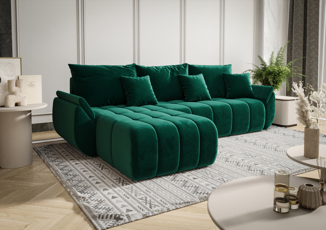 Designbank Lenoa met slaap- en klapfunctie in Fluweel