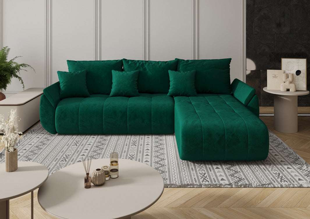 Designbank Lenoa met slaap- en klapfunctie in Fluweel