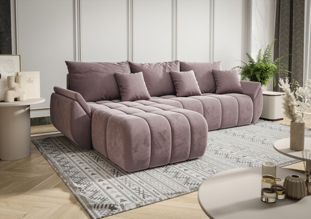Designbank Lenoa met slaap- en klapfunctie in Fluweel