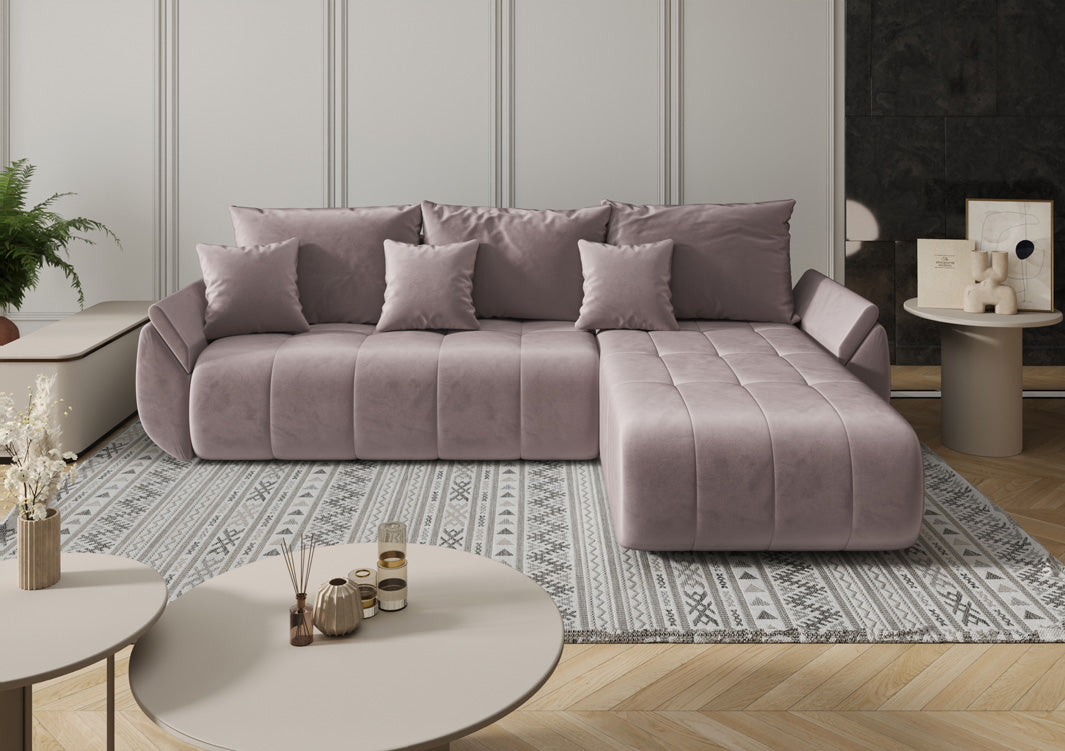 Designbank Lenoa met slaap- en klapfunctie in Fluweel