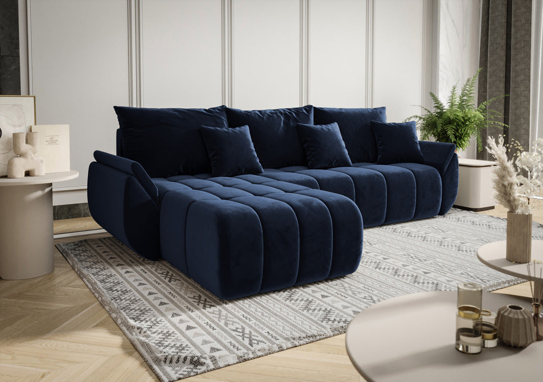 Designbank Lenoa met slaap- en klapfunctie in Fluweel