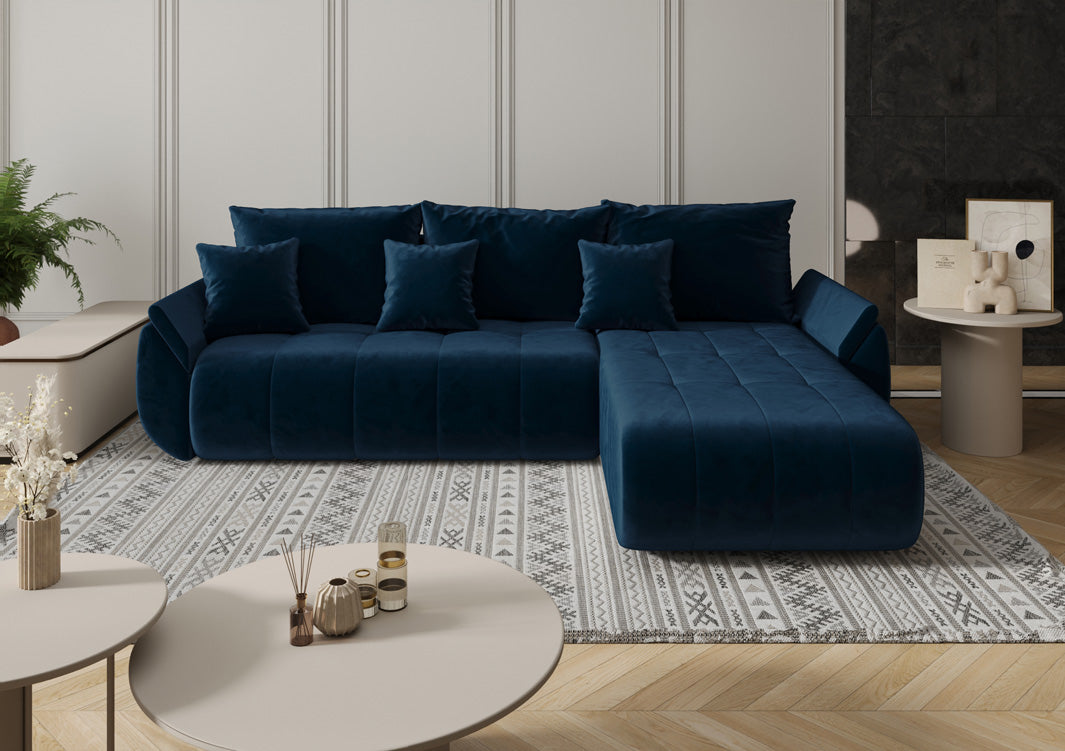 Designbank Lenoa met slaap- en klapfunctie in Fluweel