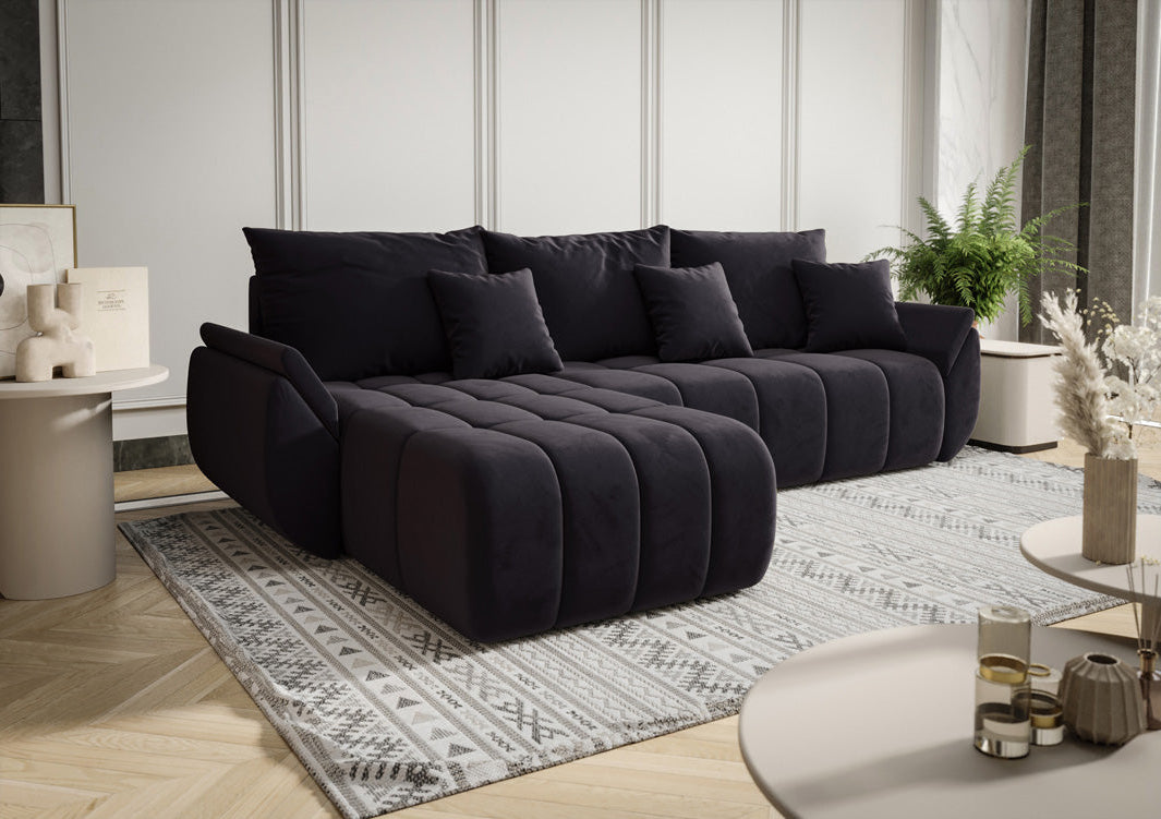 Designbank Lenoa met slaap- en klapfunctie in Fluweel