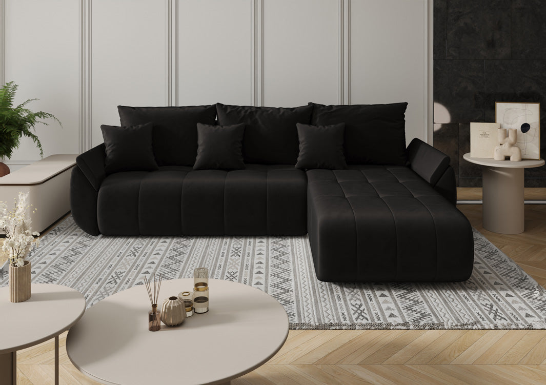 Designbank Lenoa met slaap- en klapfunctie in Fluweel