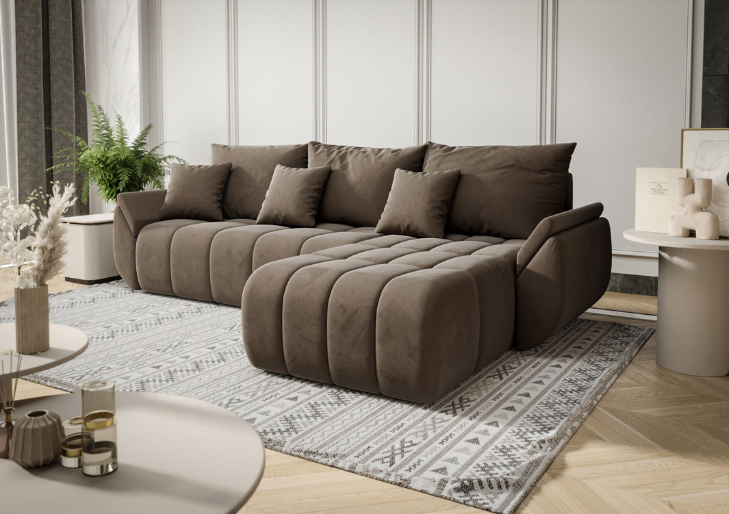 Designbank Lenoa met slaap- en klapfunctie in Fluweel