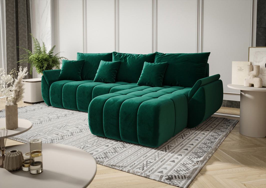 Designbank Lenoa met slaap- en klapfunctie in Fluweel