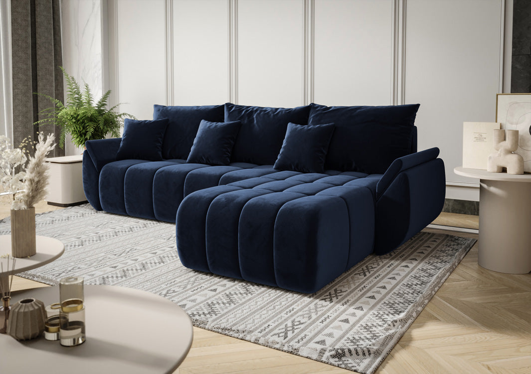 Designbank Lenoa met slaap- en klapfunctie in Fluweel