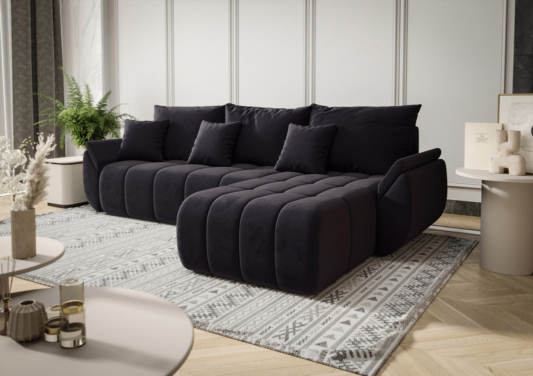 Designbank Lenoa met slaap- en klapfunctie in Fluweel