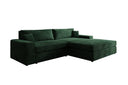 Designer Ecksofa Lugo in Cord – Grün – Rechts