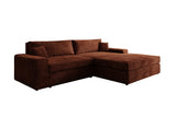 Designer Ecksofa Lugo in Cord – Terrakotta – Rechts