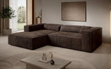 Designer Ecksofa Vasto in Cord – Braun – Links