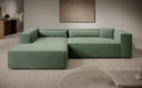 Designer Ecksofa Vasto in Strukturstoff – Grün – Links