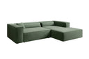 Designer Ecksofa Vasto in Strukturstoff – Grün – Rechts